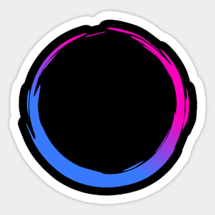 Circular Abstract Brush Sticker